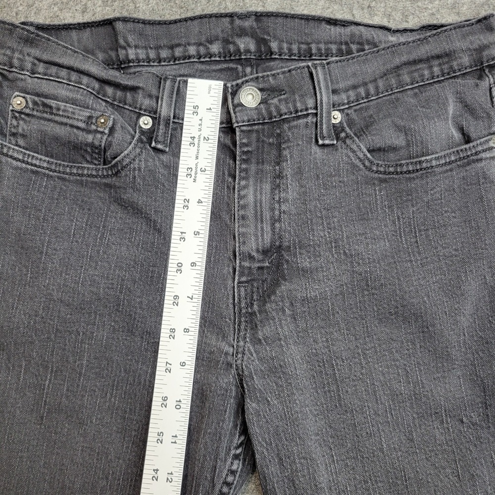 Levis Jeans Mens 33x32 Dark Gray Denim Red Tab Y2k Streetwear Grunge Frayed Hem - Picture 8 of 13